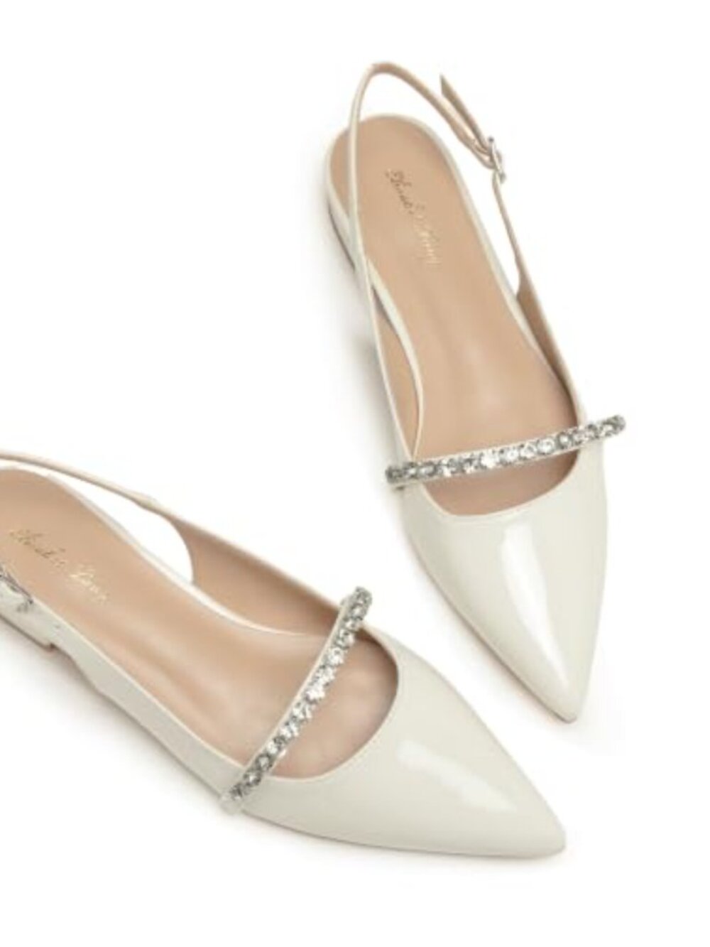 Slingback Ballet Flats Pointed Toe Rhinestone Comfort Women's Shoes